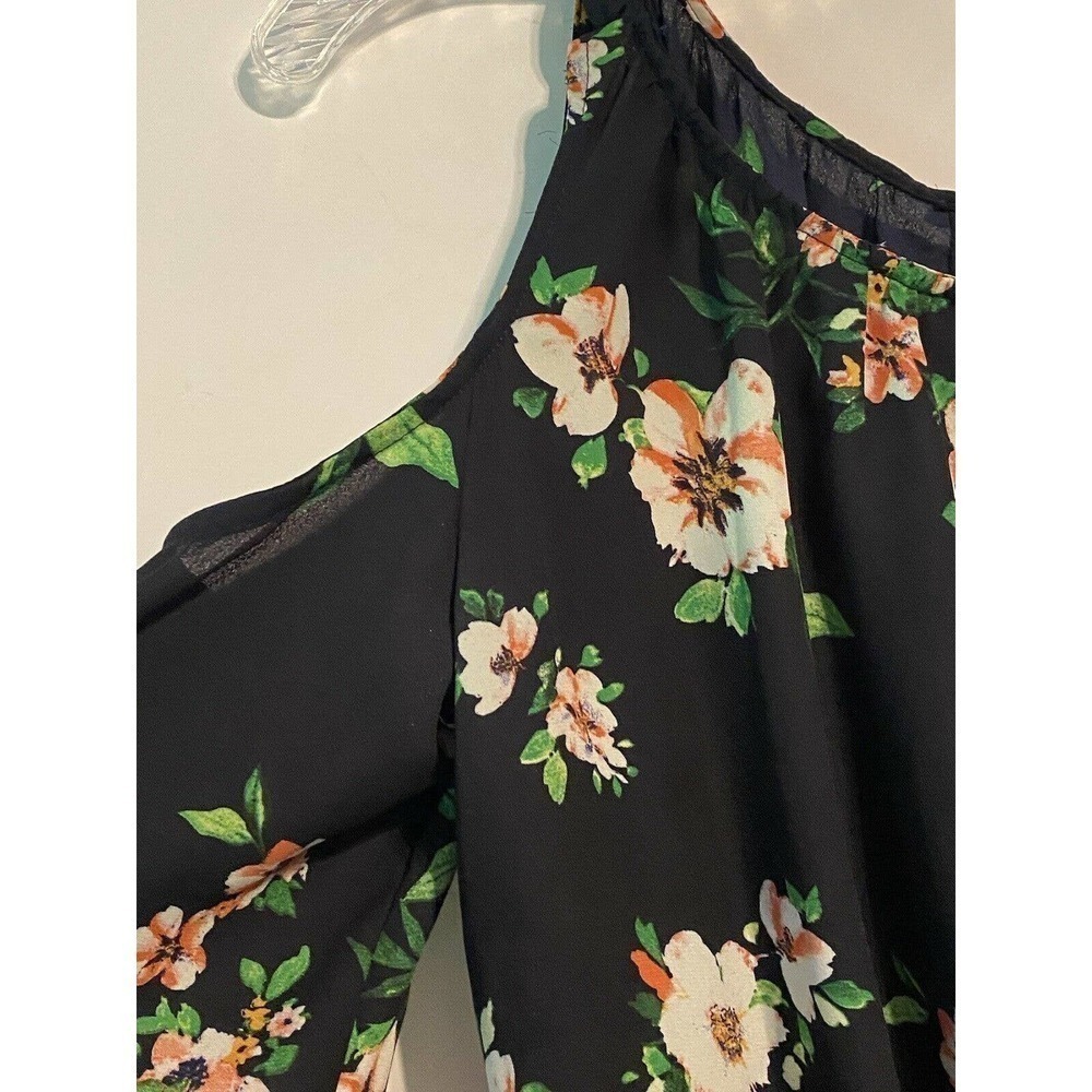ALLISON Joy Medium Blouse Shirt Blue Floral - Picture 8 of 9